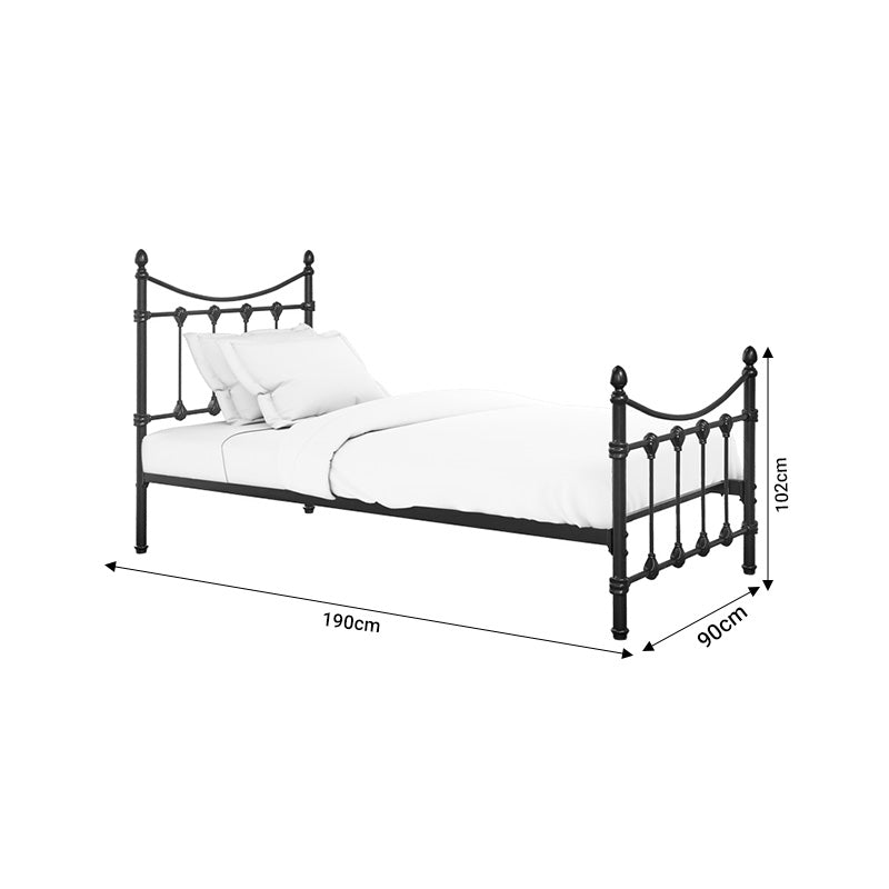 Κρεβάτι Beowulf Μαύρο Μεταλλικό 90x190x102