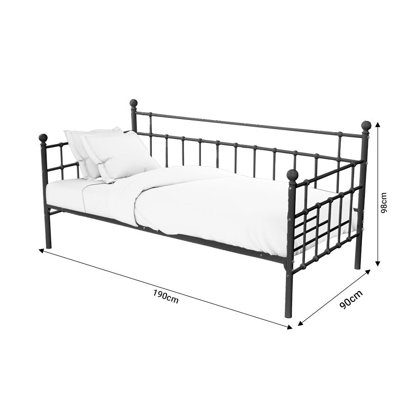 Κρεβάτι Havelock Μαύρο Μεταλλικό 90x190x98