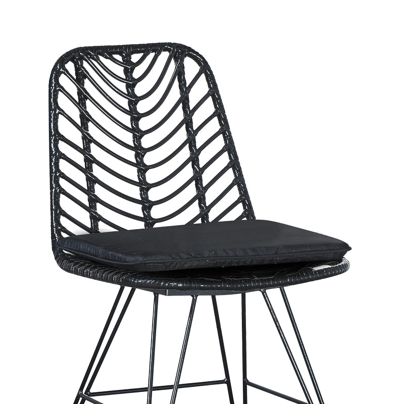 Καρέκλα Κήπου Naoki Με Μαξιλάρι PE Μαύρο-Μέταλλο Μαύρο Πόδι 44X58X82