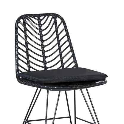 Καρέκλα Κήπου Naoki Με Μαξιλάρι PE Μαύρο-Μέταλλο Μαύρο Πόδι 44X58X82