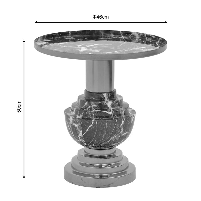 Βοηθητικό Τραπέζι Cogent Μαύρο-Χρυσό Μέταλλο Φ46x50