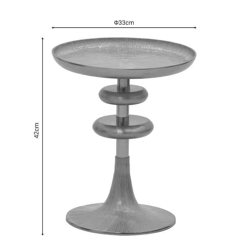 Βοηθητικό Τραπέζι Trego I Χρυσό-Λευκό Μέταλλο Φ33x42