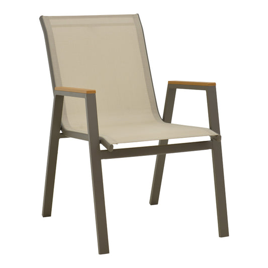 Τραπεζαρία Lafla-Azelie Σετ 9 Τεμ Σαμπανιζέ Αλουμίνιο και Plywood σε Φυσική Απόχρωση 160-240x100x75