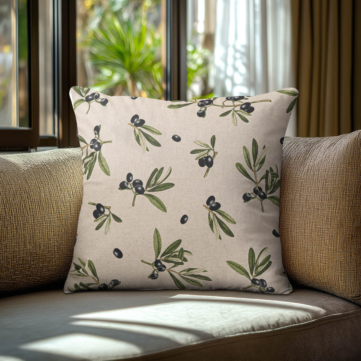 Μαξιλαροθήκη Ελιές με Αδιαβροχοποίηση 40x40εκ