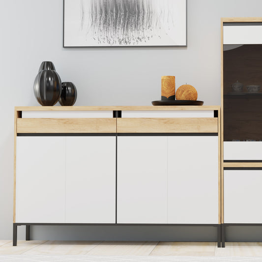 Μπουφές Palmor Χρυσό Δρυς-Λευκό 150x40x101