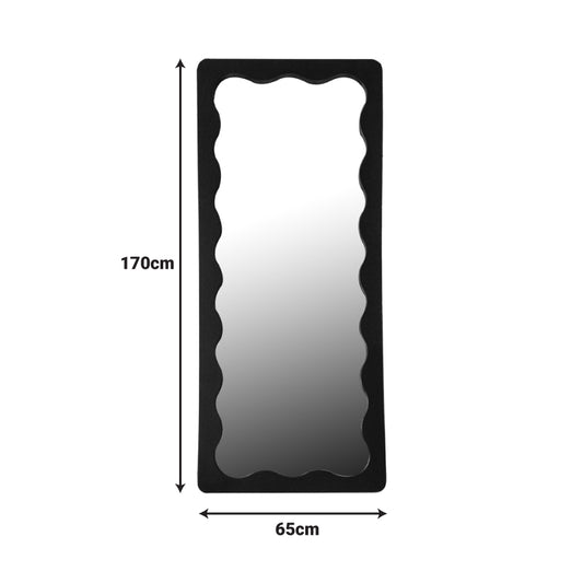 Καθρέπτης Werdy Ξύλο σε Μαύρη Απόχρωση 65x2.4x170