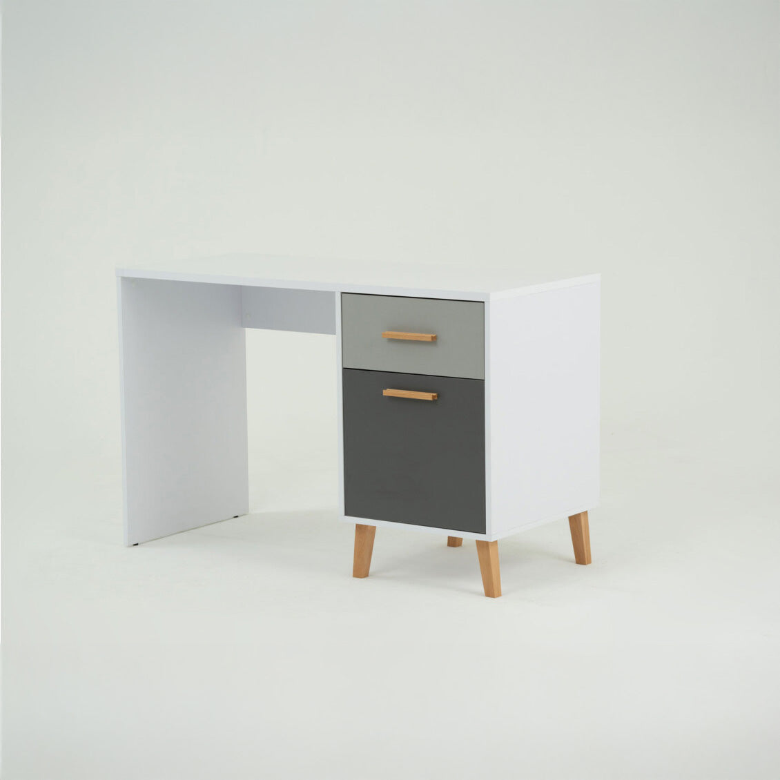 Γραφείο Timmy Λευκό-Γραφίτη-Γκρι 120x53.7x77