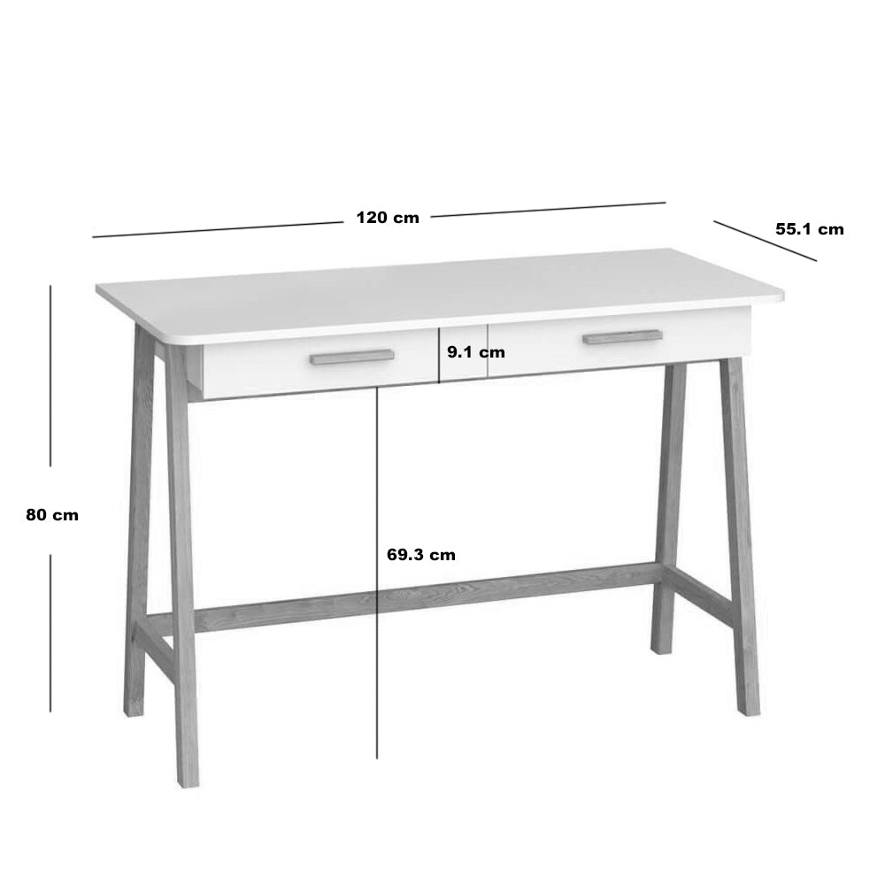 Γραφείο Belle Λευκό 120x55x80