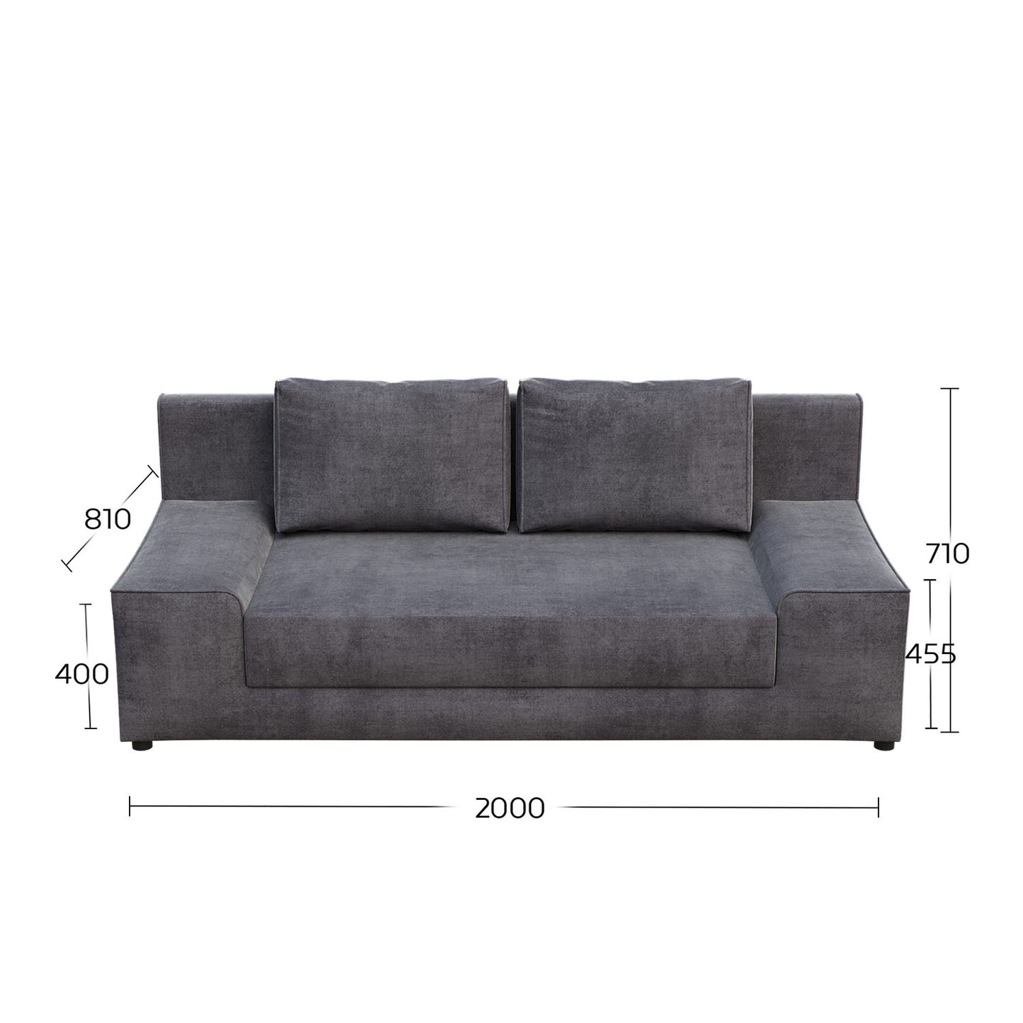 Καναπές Κρεβάτι Favorite Τριθέσιος Γκρι 200x81x71