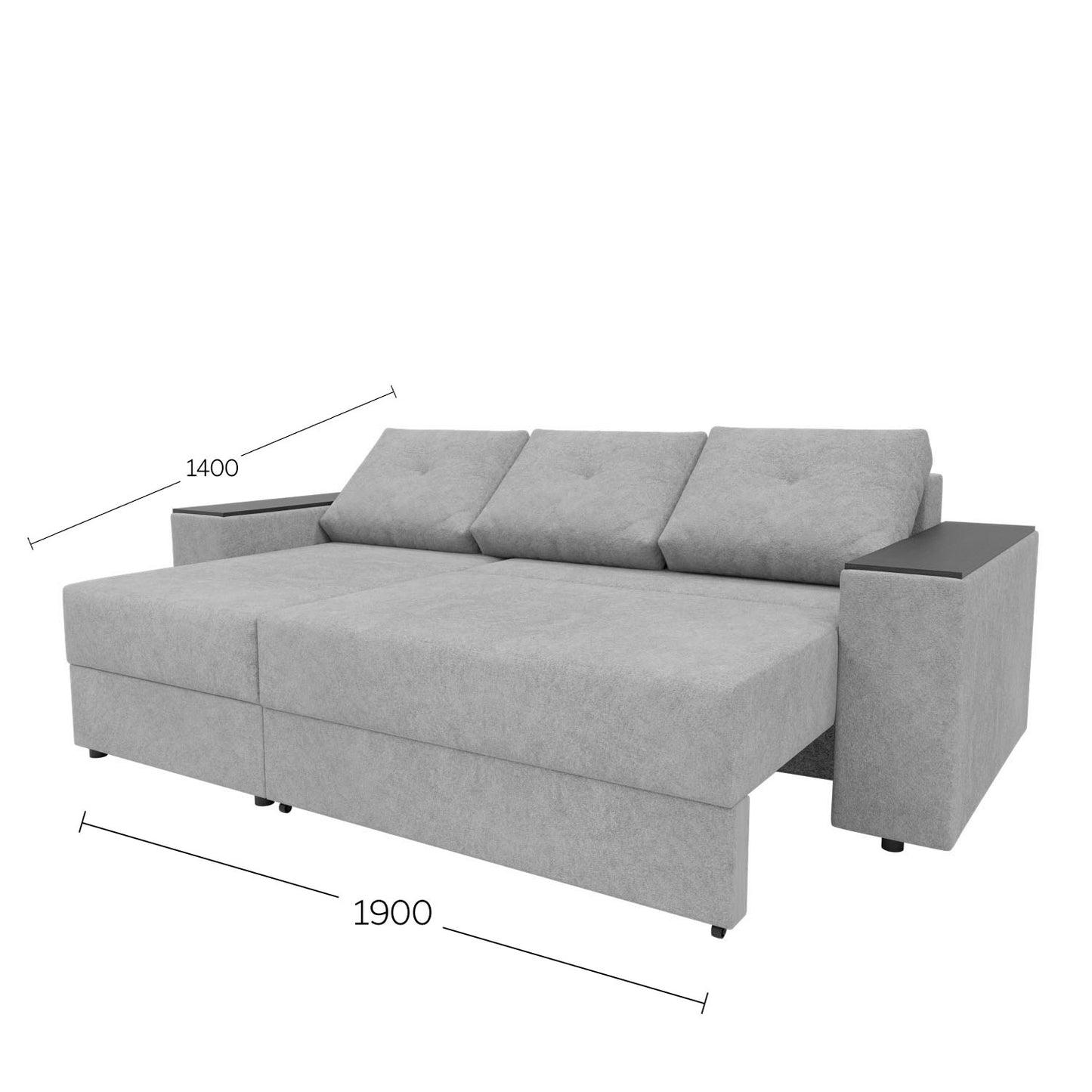 Triumph Γωνιακός Καναπές Κρεβάτι με Αναστρέψιμη Γωνία Μπεζ 241x147x94