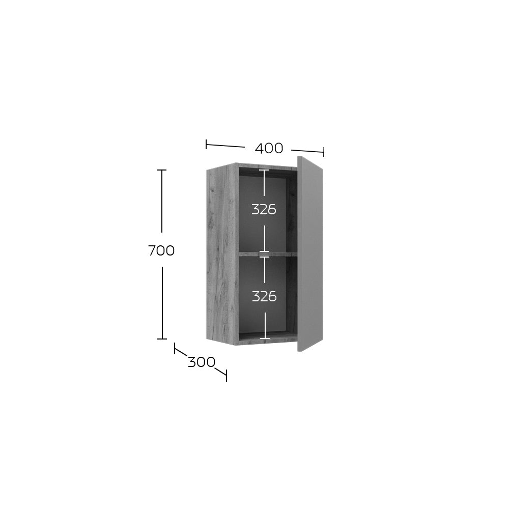 Κρεμαστό Ντουλάπι Callisto Σκούρο Δρυς-Γραφίτης 40x30x70