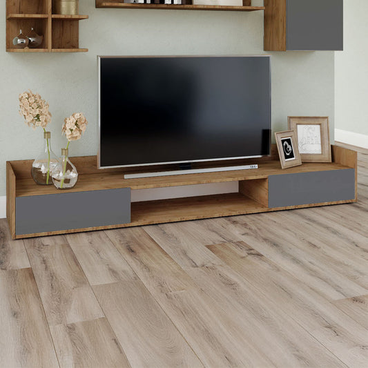 Έπιπλο TV Callisto Σκούρο Δρυς-Γραφίτης 200x40x30
