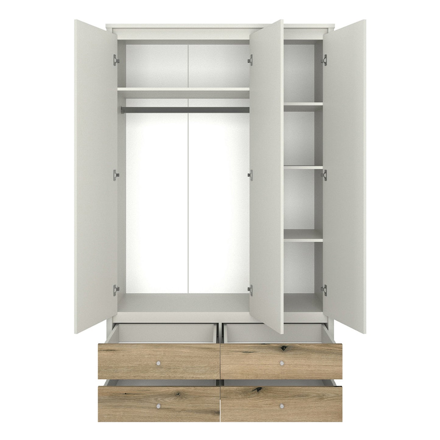 Ντουλάπα Τρίφυλλη με Καθρέφτη Karin Cashmere-Evoke Oak 127x50.5x210.5