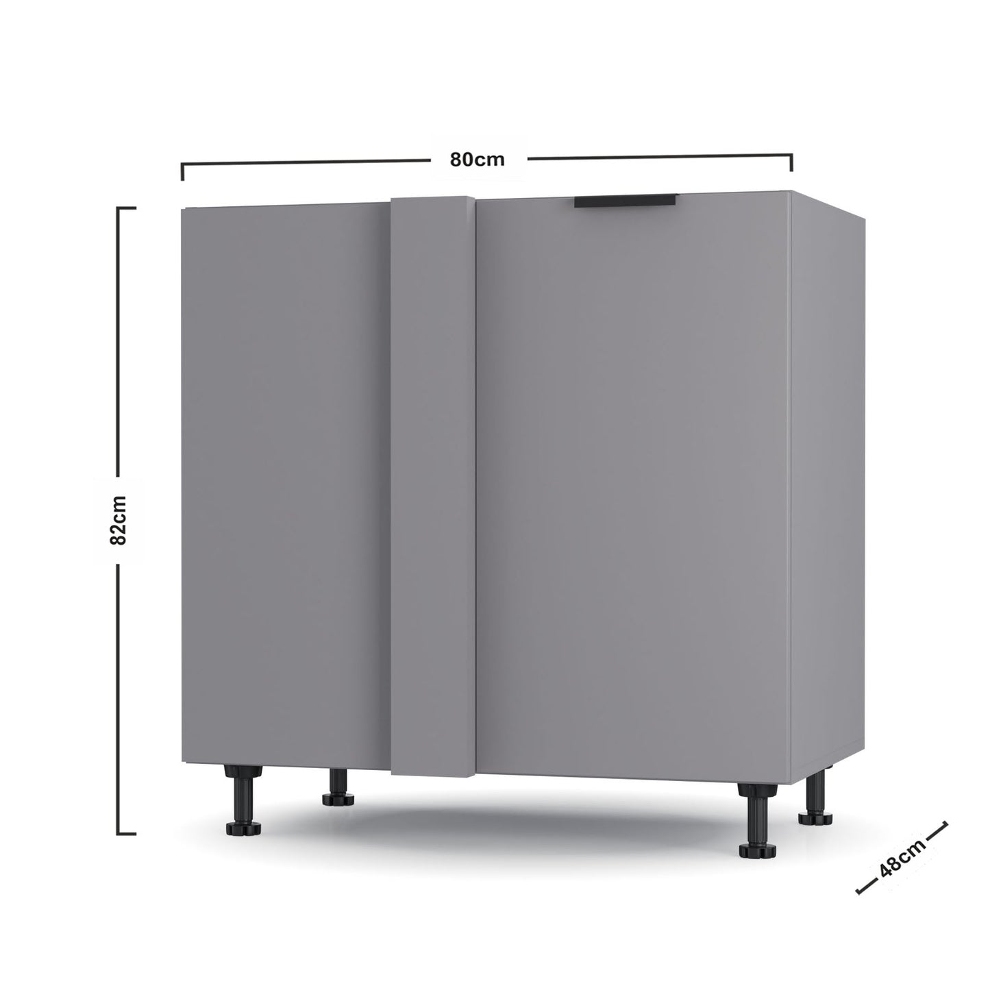 Craft Κάτω Γωνιακό Ντουλάπι Γραφίτη 100x48x82