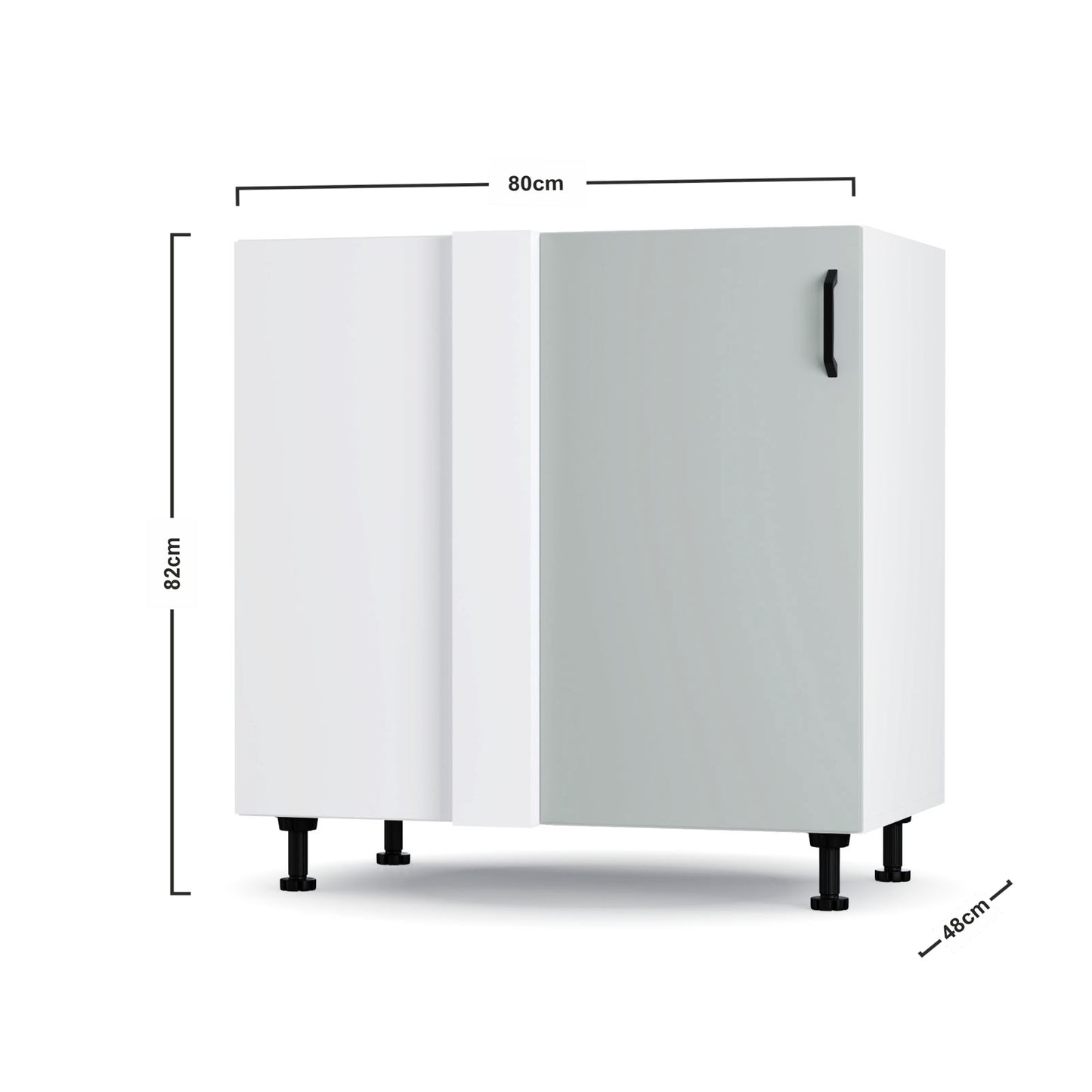 Modest Κάτω Γωνιακό Ντουλάπι Γκρι 100x48x82