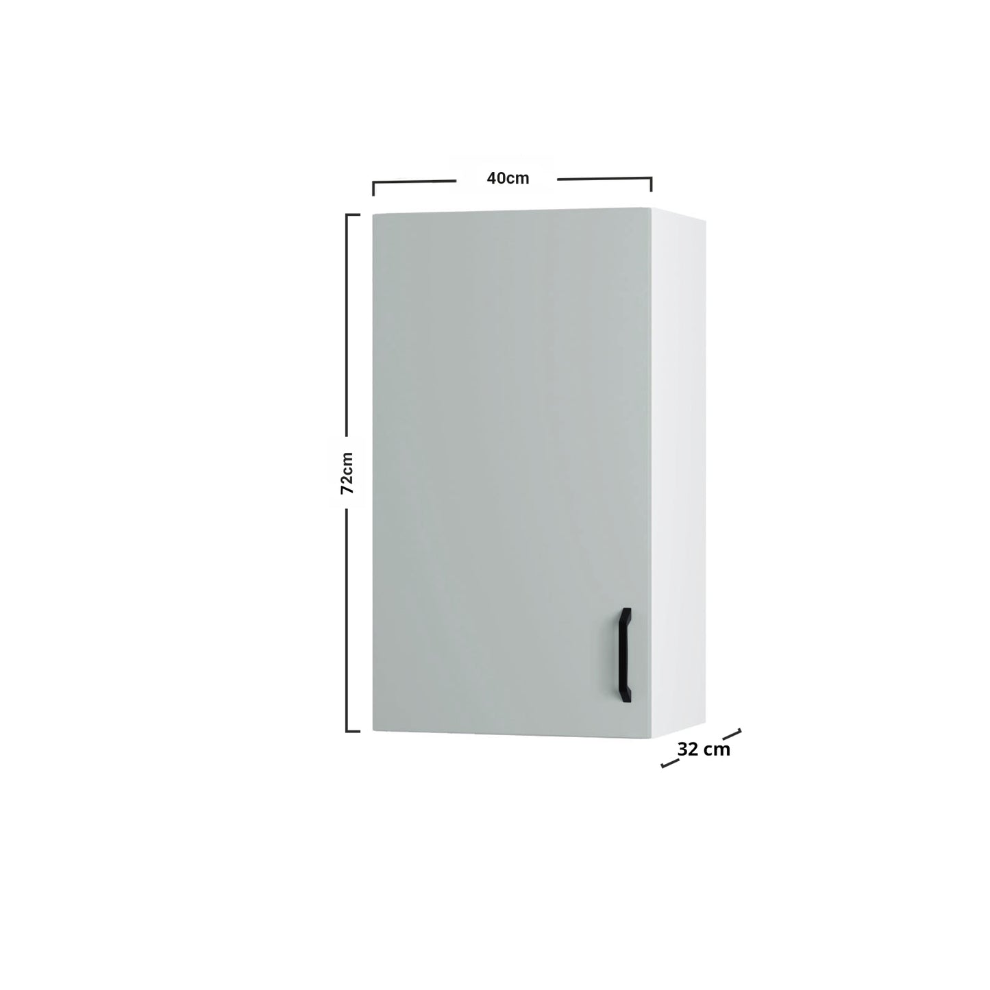 Modest Πάνω Ντουλάπι Γκρι 40x32x72