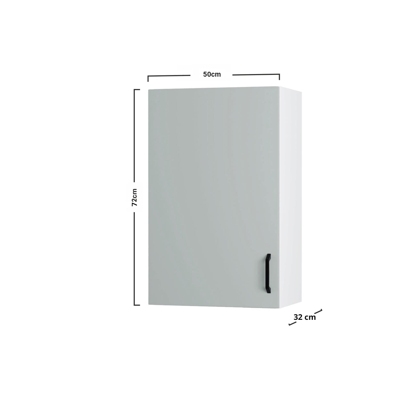 Modest Πάνω Ντουλάπι Γκρι 50x32x72