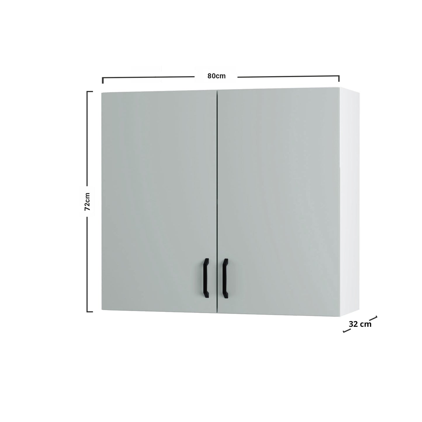 Modest Πάνω Ντουλάπι Γκρι 80x32x72