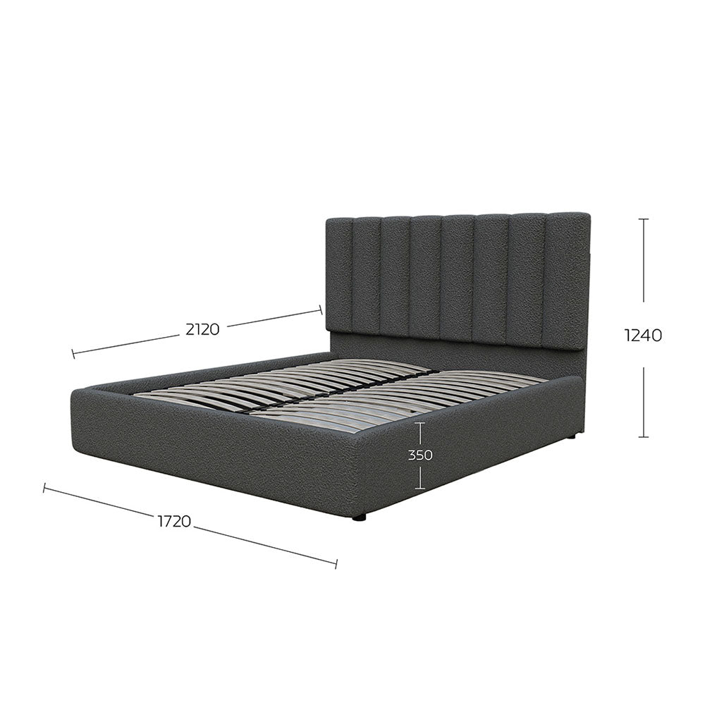 Κρεβάτι Unona Γκρι Μπουκλέ 160x200εκ