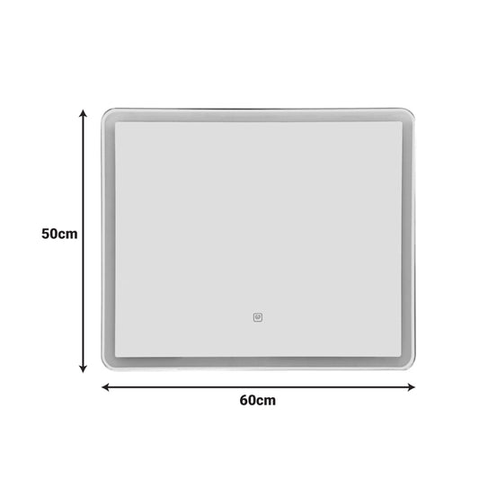 Καθρέπτης LED Quadrou PP-Αλουμίνιο 60x3x50