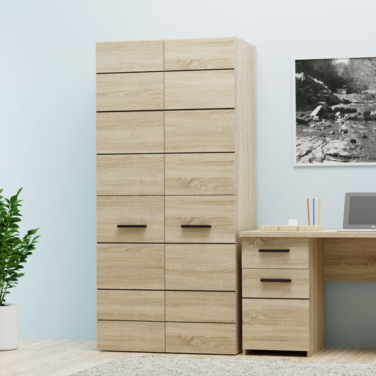 Ντουλάπα Δίφυλλη Solo Sonoma-Wenge 91x58x197