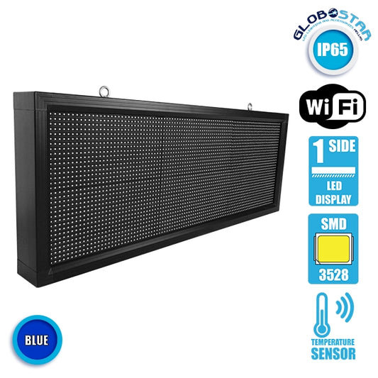 90273 Κυλιόμενη Ψηφιακή Επιγραφή P10 LED SMD AC 220-240V με Wi-Fi - Αδιάβροχή IP54 - Μονής Όψης - Μ104 x Π9 x Υ40cm Μπλε