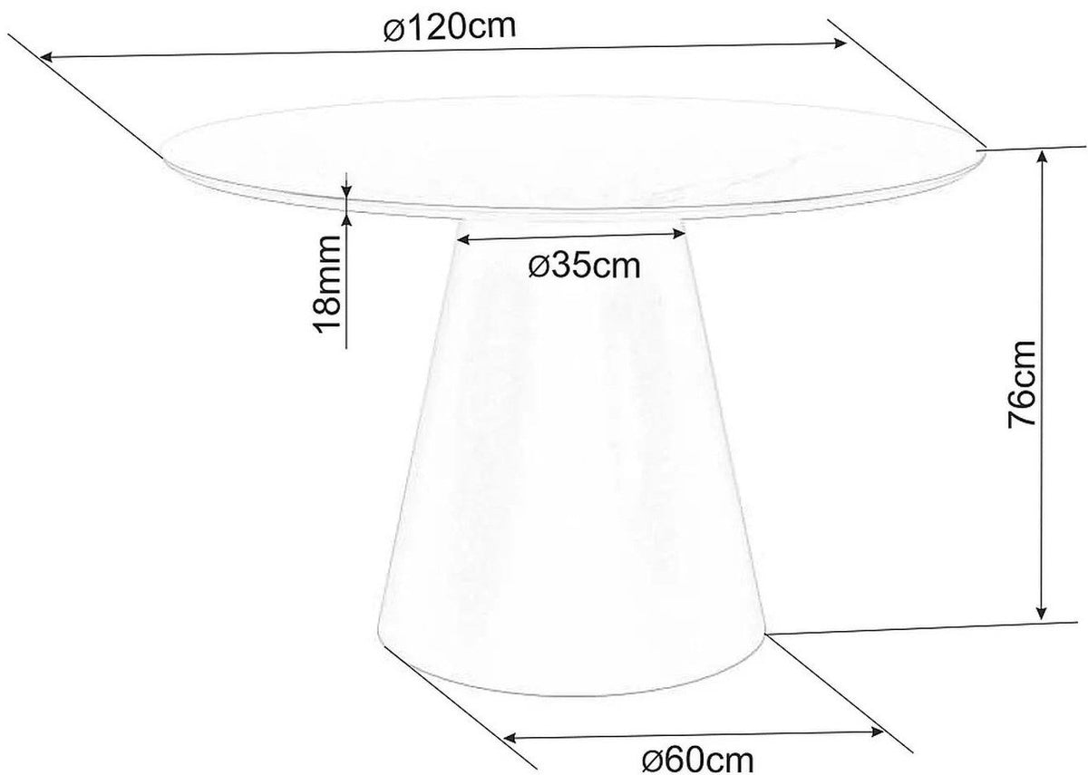 Angel Table 120x120x76