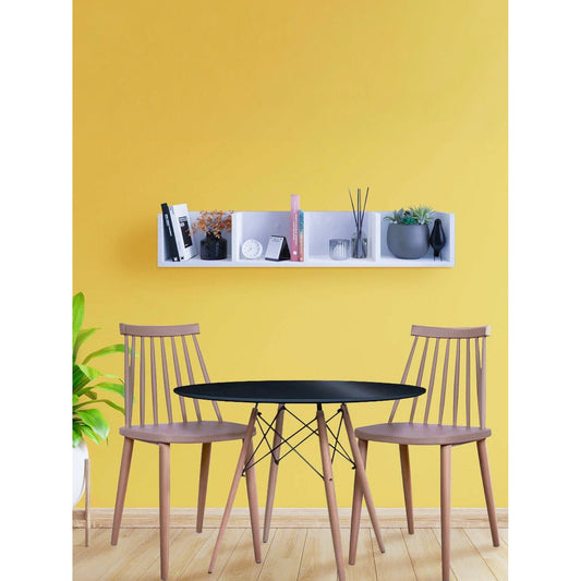 Τραπέζι Fiorino Round Μαύρο 80x80x74