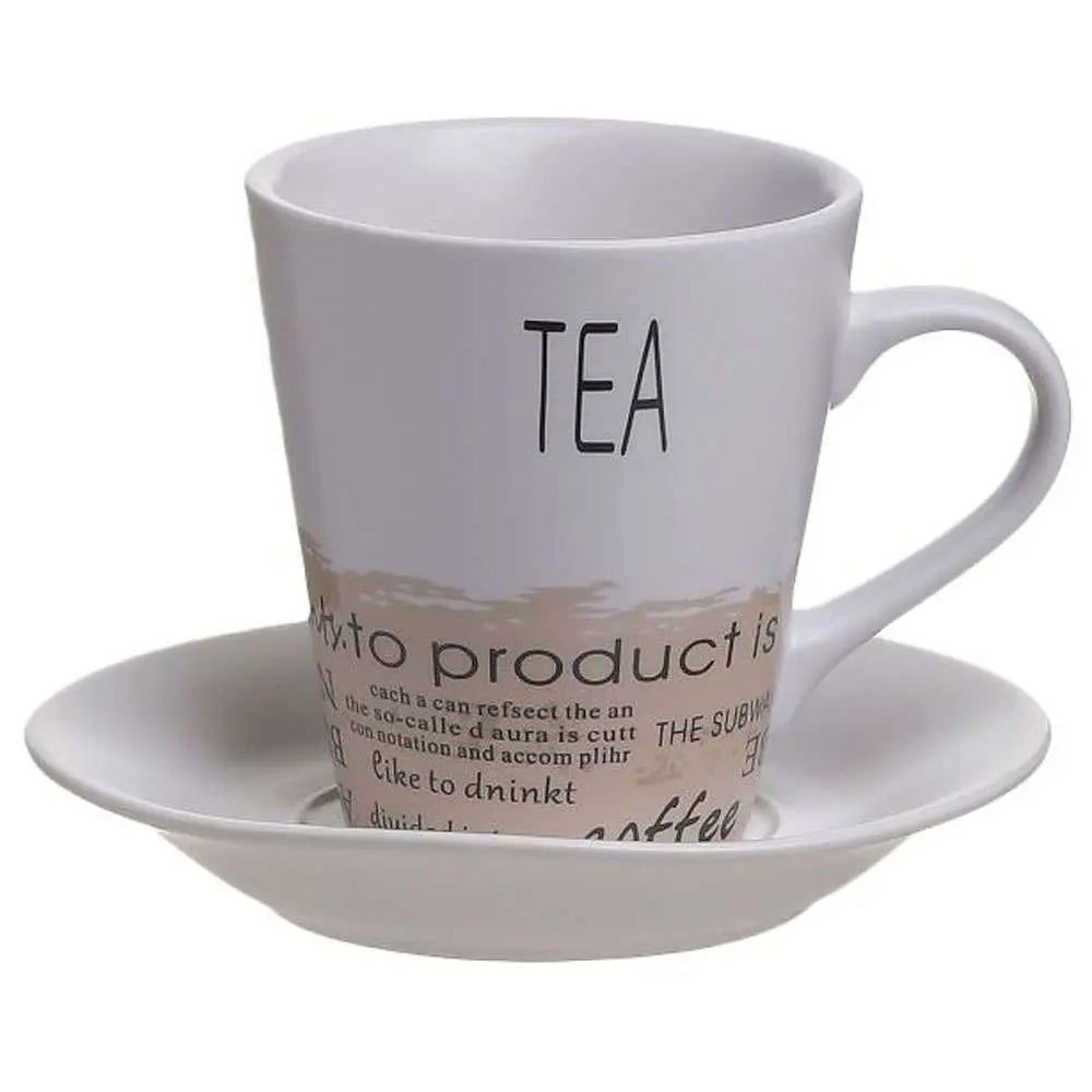 Κούπες Τσαγιού με Βάση Πορσελάνινες Πολύχρωμες 19x18x35 (6 Τεμ.)