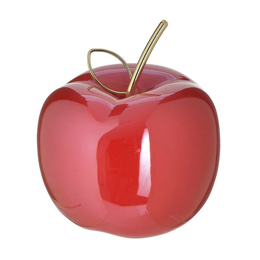 Διακοσμητικό Μήλο Κεραμικό Κόκκινο/Χρυσό 10x10x12