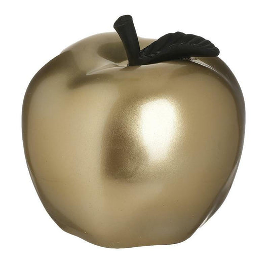 Διακοσμητικό Μήλο Πολυρεσίνης Χρυσό/Μαύρο 12x12x12