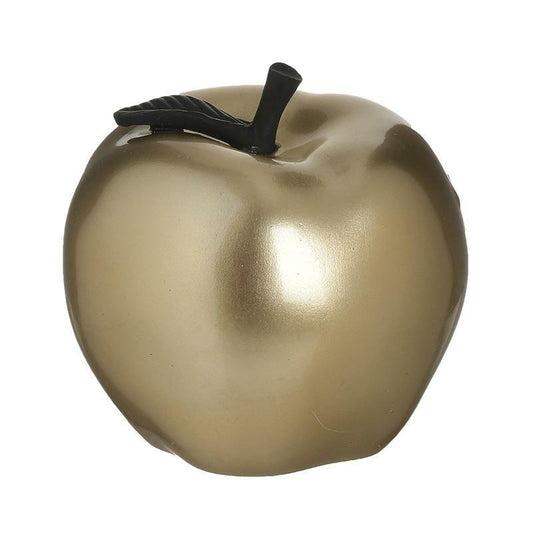 Διακοσμητικό Μήλο Πολυρεσίνης Χρυσό/Μαύρο 10x10x10