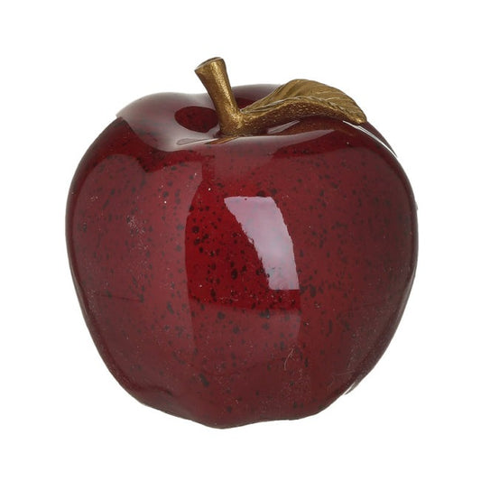 Διακοσμητικό Μήλο Πολυρεσίνης Κόκκινο/Χρυσό 10x10x12