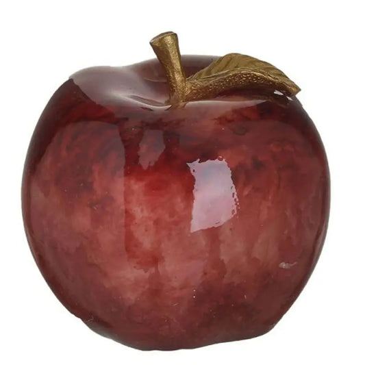 Διακοσμητικό Μήλο Πολυρεσίνης Κόκκινο/Χρυσό 12x12x12
