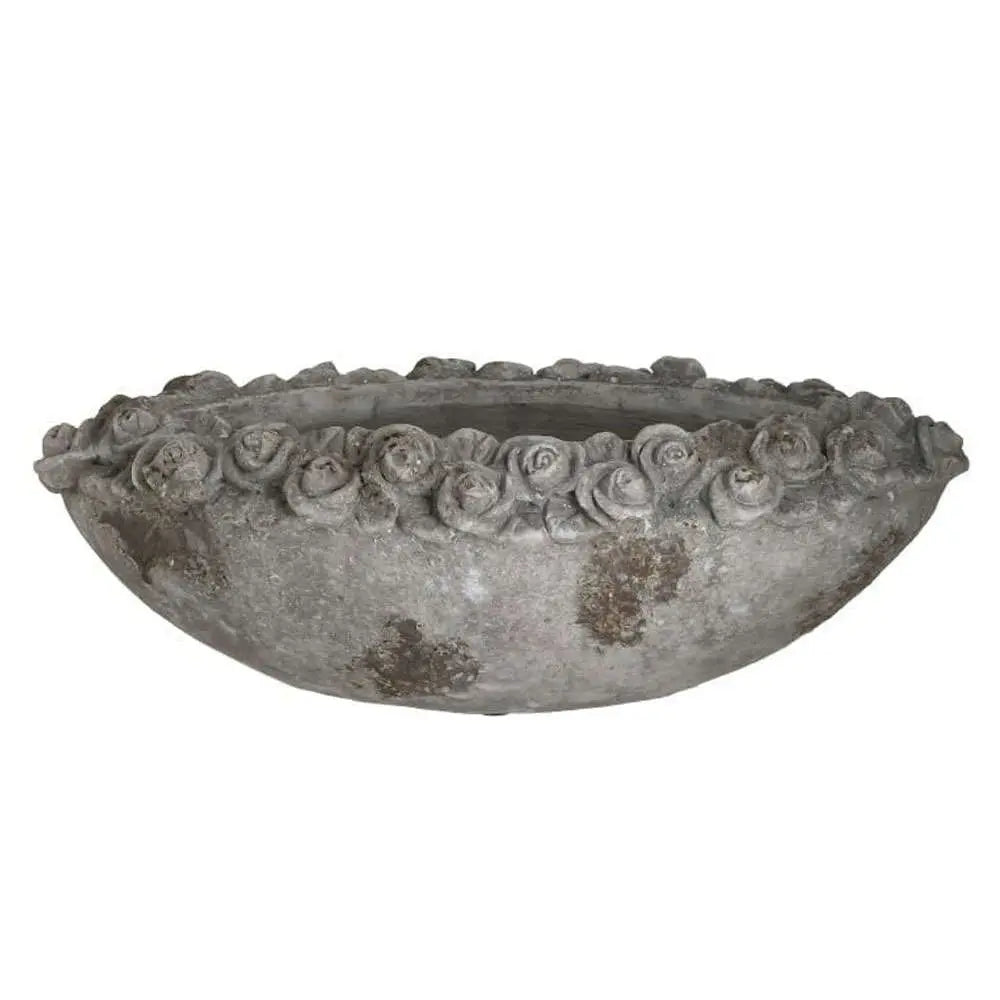 Μπωλ Τσιμεντένιο Αντικέ Γκρι/Μπεζ 37x18x12