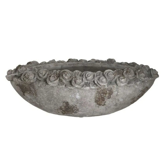 Μπωλ Τσιμεντένιο Αντικέ Γκρι/Μπεζ 37x18x12