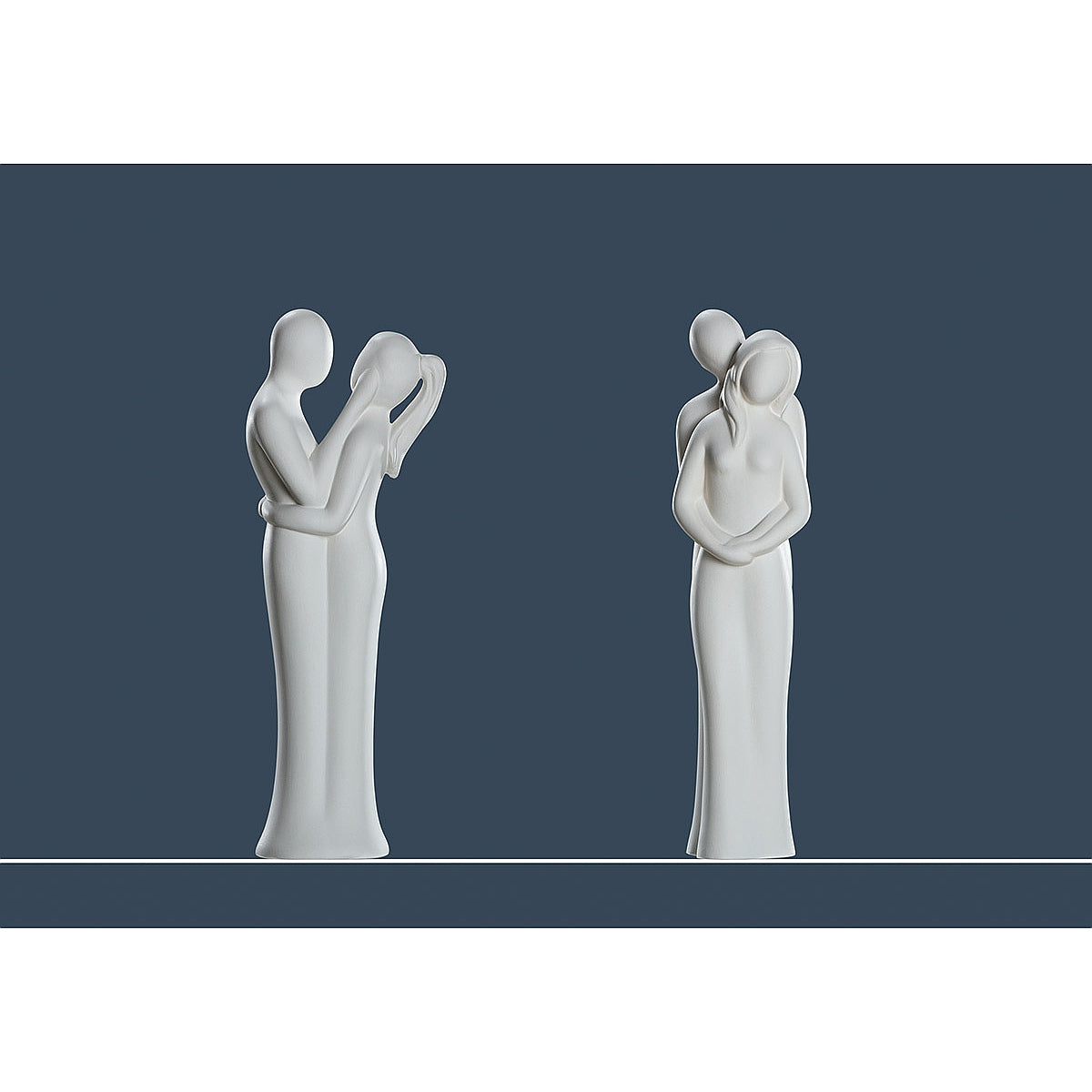 Διακοσμητικό Ζευγάρι Κρεμ Κεραμικό 9x9x36