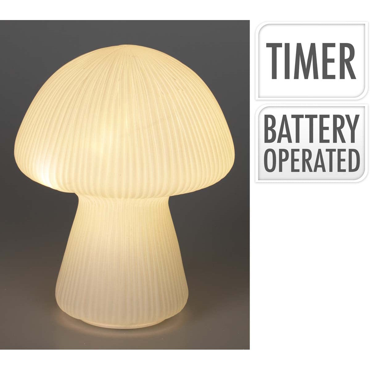 Μανιτάρι LED από Γυαλί Λευκό 16x16x20