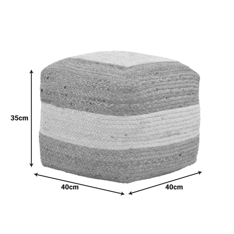 Σκαμπό-Πουφ Sofian Μπεζ 100% Γιούτα 40x40x35