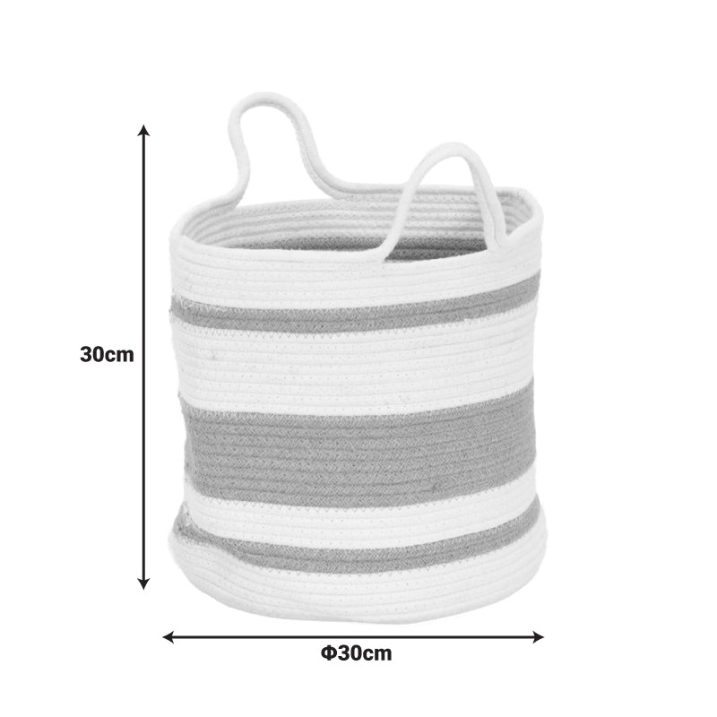 Διακοσμητικό Καλάθι Horma Βαμβάκι-Γιούτα σε Μπεζ-Καφε Απόχρωση Φ30x30