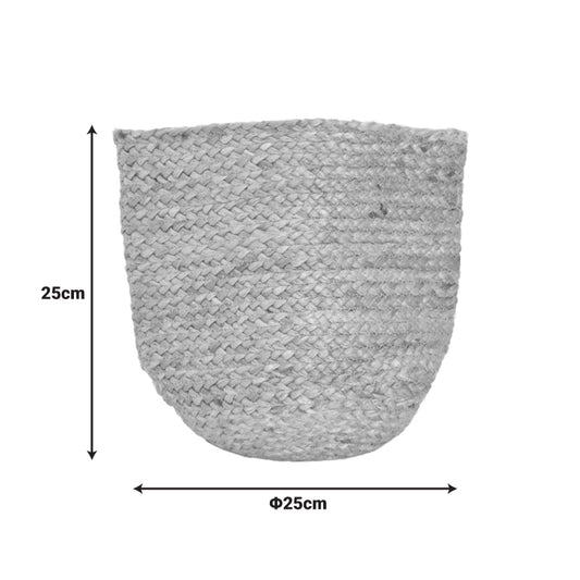 Διακοσμητικό Καλάθι Mideko Γιούτα σε Φυσική Απόχρωση Φ25x25