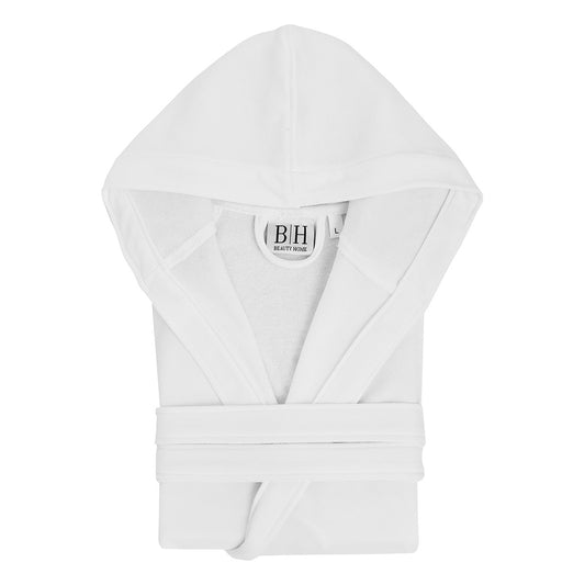 Μπουρνούζι Satisfaction Ζακάρ με Κουκούλα Art 3055 80% Cot - 20% Pol 270gsm Λευκό XL