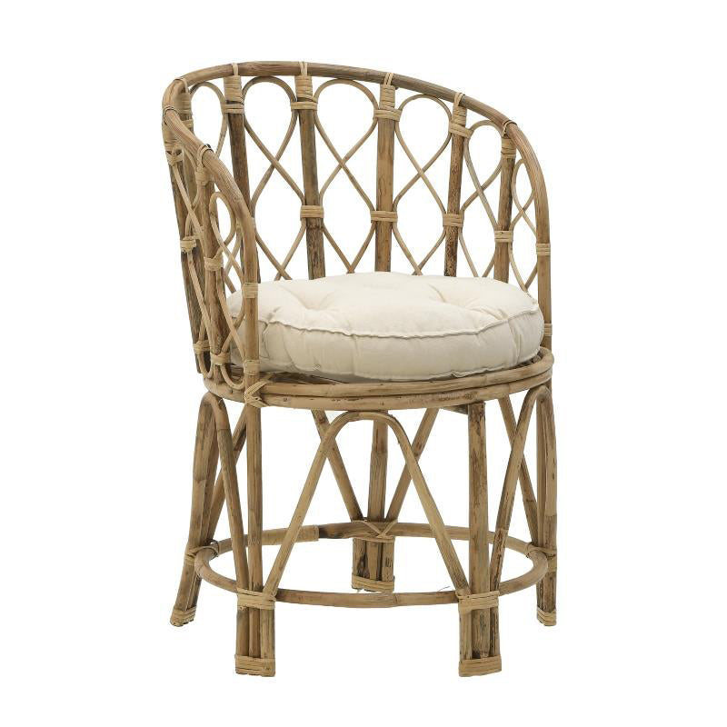 Πολυθρόνα Rostan Φυσικό Rattan με Μαξιλάρι 60x46x80