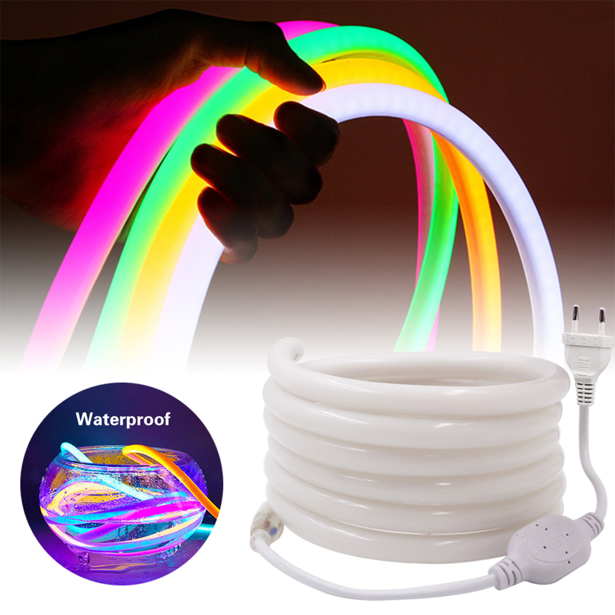 NEOTUBE 70593 Ταινία Neon Flex LED 12W/m 600lm/m 360° DC 220-240V Αδιάβροχο IP65 120 x SMD2835 Chip/m Κόκκινο Dimmable - Sanan SMD Chip - Μ100 x Π1.3 x Υ1.3