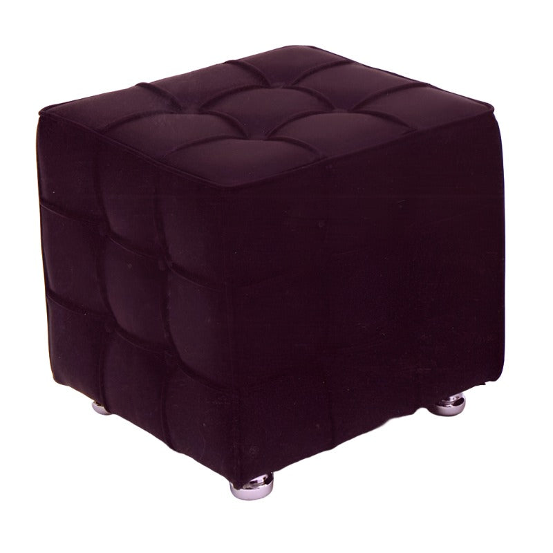 Σκαμπό Δερματίνης/Μεταλλικό Μαύρο/Ασημί 40x40x45