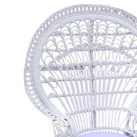 Πολυθρόνα Dorothy με Λευκό Μαξιλάρι-Λευκό Rattan 115x57x150