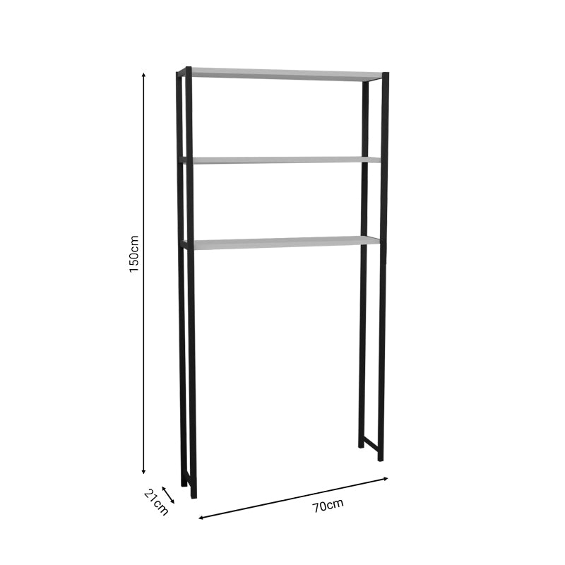 Έπιπλο Πλυντηρίου Bothy Λευκό-Μαύρο Μελαμίνης 70x21x150