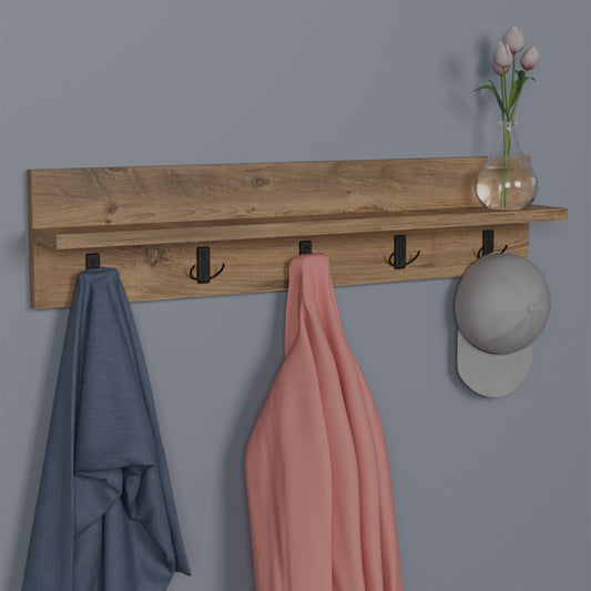 Κρεμάστρα Τοίχου Esform Oak Μελαμίνης 80x11x18