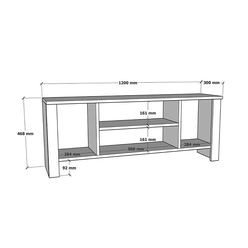 Έπιπλο Τηλεόρασης Seref σε Oak Απόχρωση 120x30x47