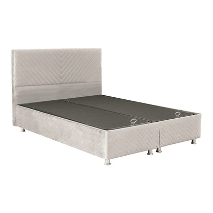 Κρεβάτι Rizko Διπλό Με Αποθηκευτικό Χώρο Κρεμ 160X200